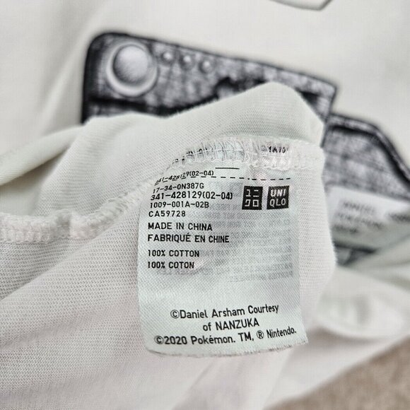Uniqlo x Daniel Arsham x Pokemon 3020 Crystal Pokedex White T-Shirt Men's Size M - Picture 8 of 10